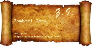 Zombori Imre névjegykártya